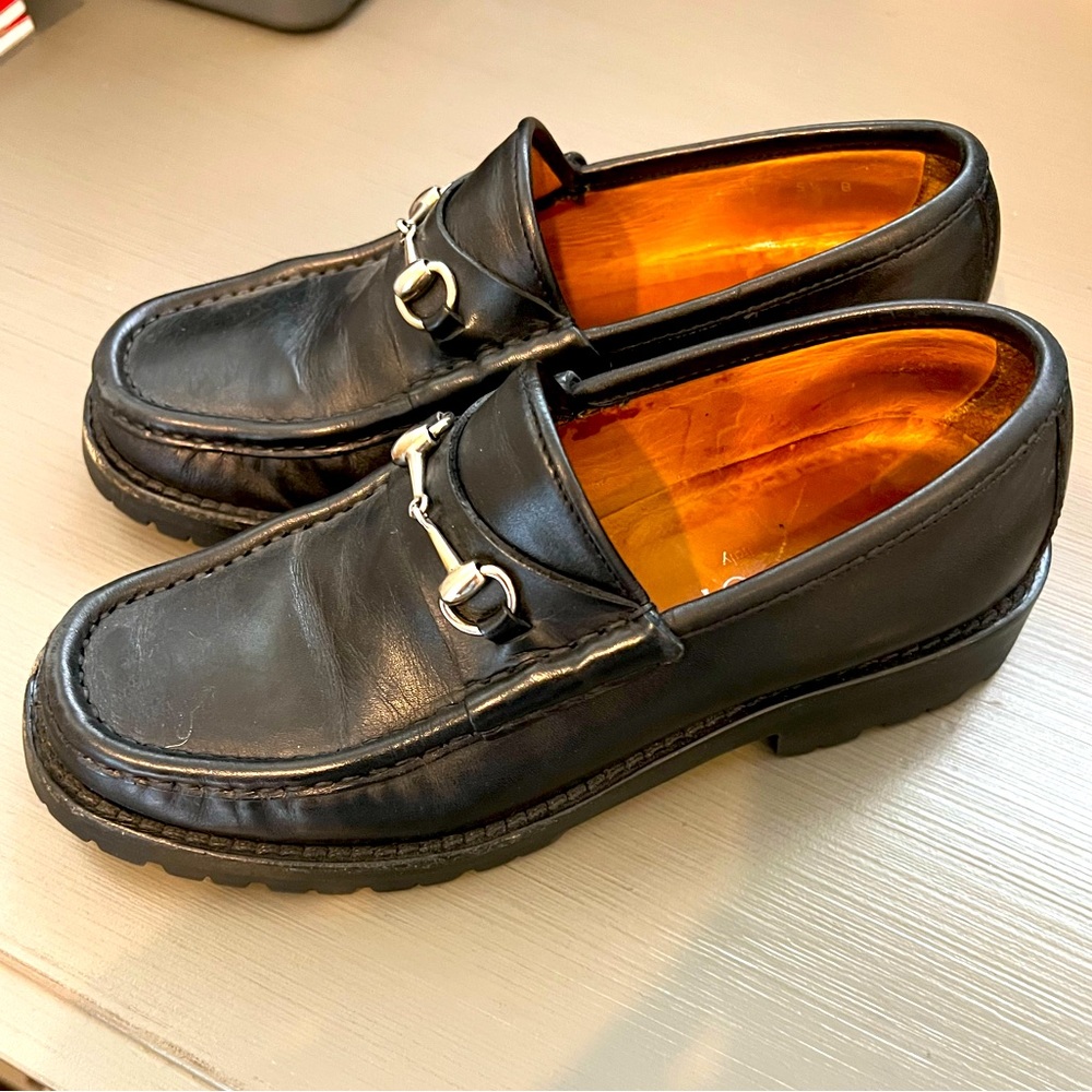Gucci loafers with stacked heel size 5.5